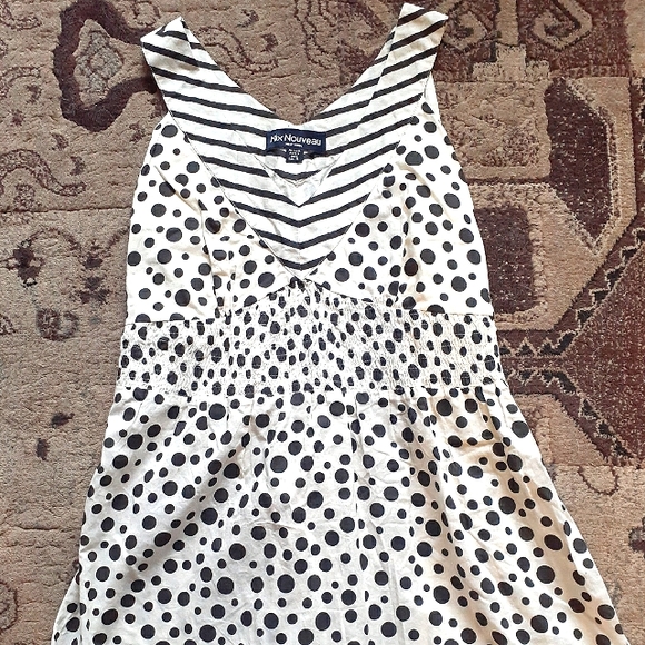 NWOT Black and White Mini Tank Top Dress - Picture 3 of 6
